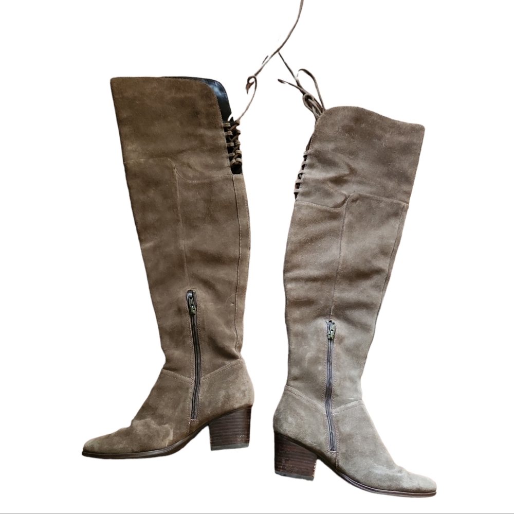 Aldo Suede Taupe Thigh Hi Boots Size 7